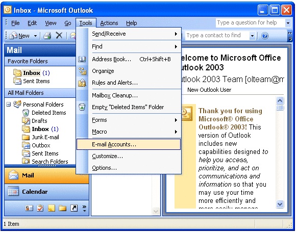 Outlook 2003 где хранится почта