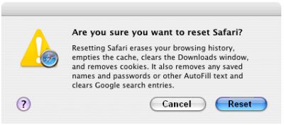 Safari - resetting 2